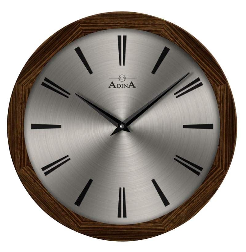 Round Modern Timber Adina Wall Clock
