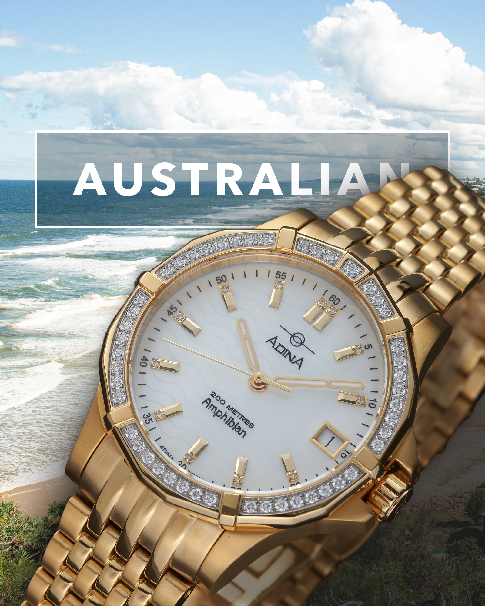 Buy Australian Adina Diamond Set Automatic Amphibian Dive Watch CT138 G0XBD
