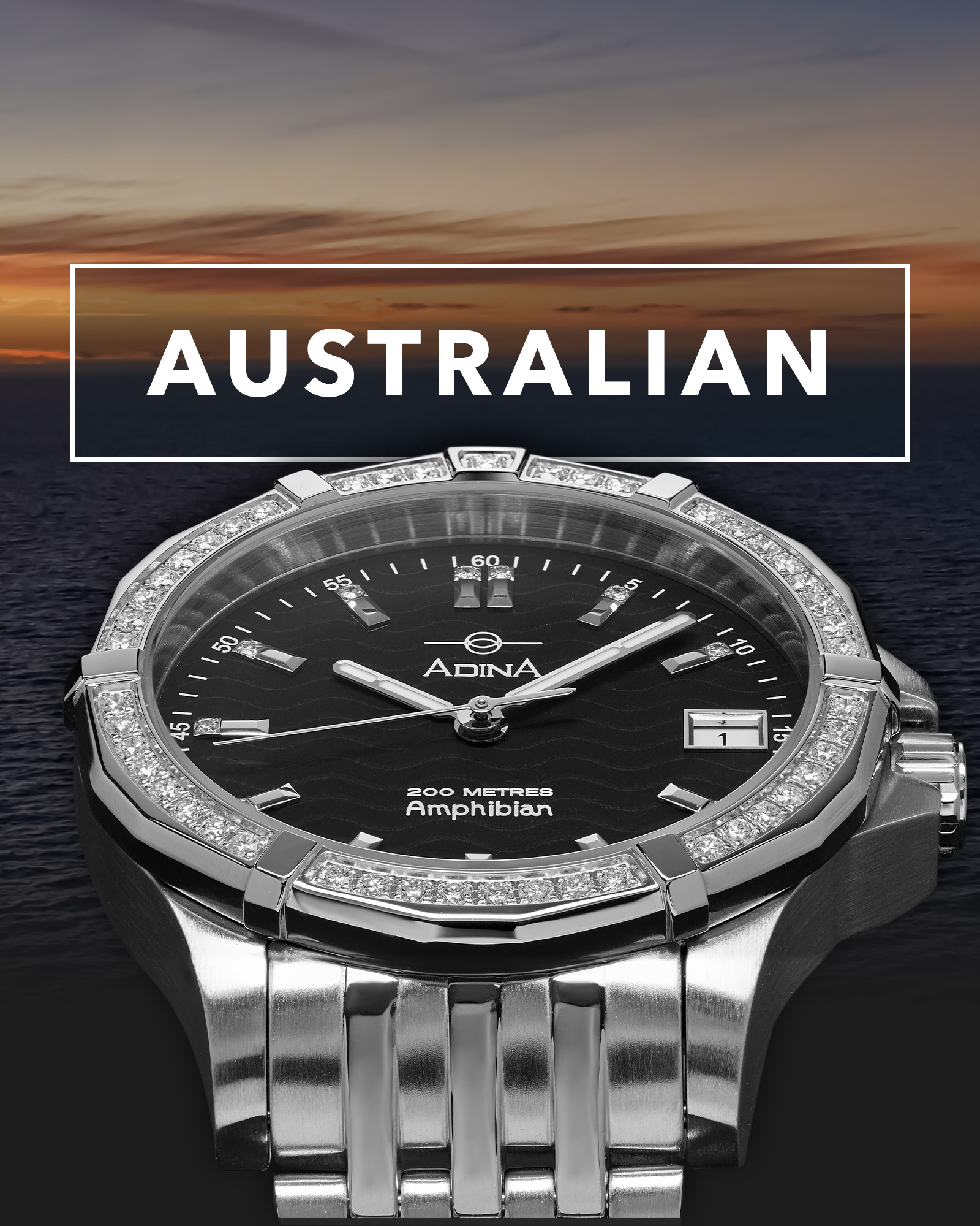 Buy Australian Adina Diamond Set Automatic Amphibian Dive Watch CT138 S2XBD