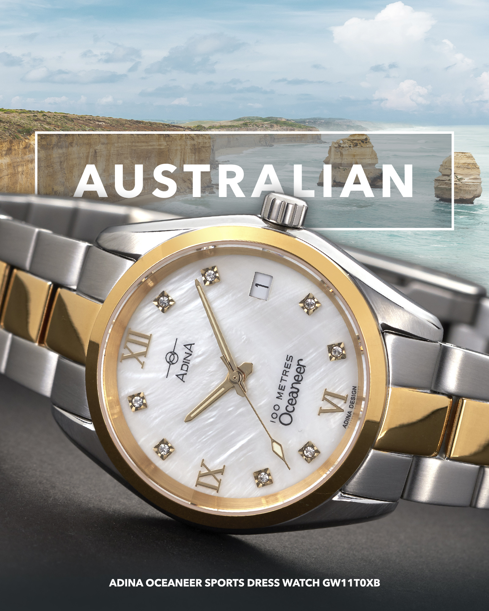 GW11 T0XB 2025-02-24 Buy Australian Adina Oceaneer Sports Dress Watch GW11 T0XB