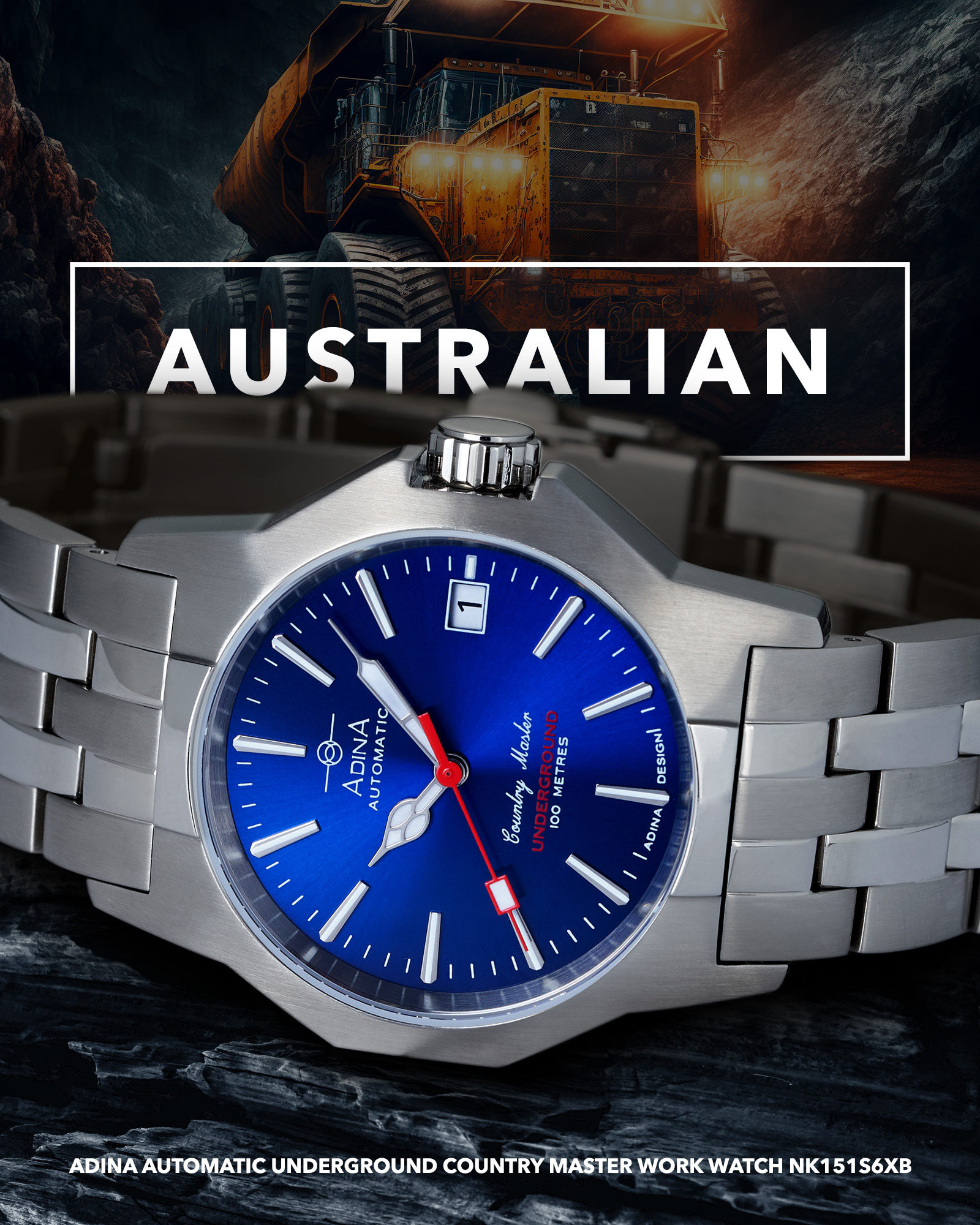 NK151 S6XB 2024-12-30 Buy Australian Adina Automatic Underground Country Master Work Watch NK151 S6XB