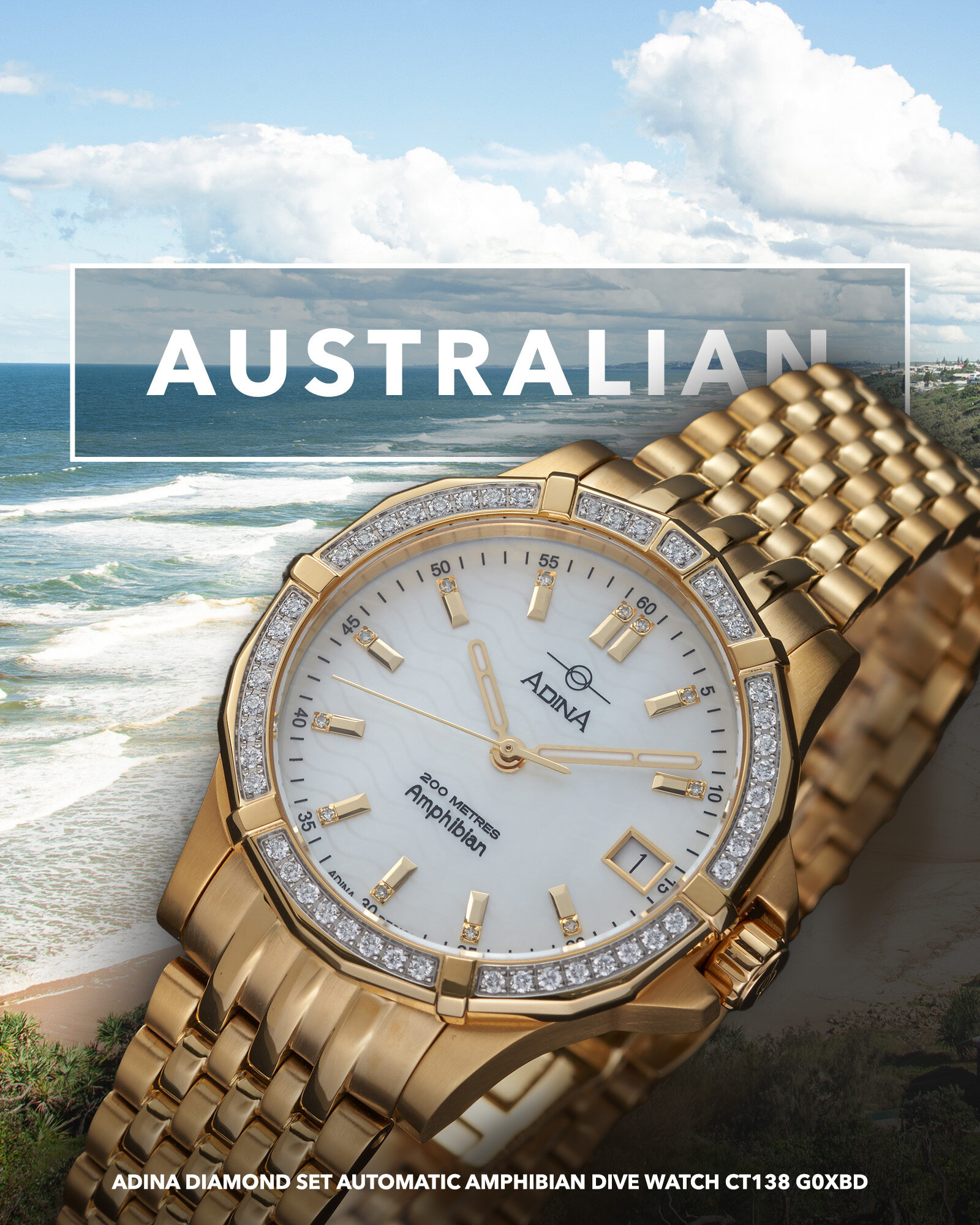Adina Diamond Set Automatic Amphibian Dive Watch CT138 G0XBD