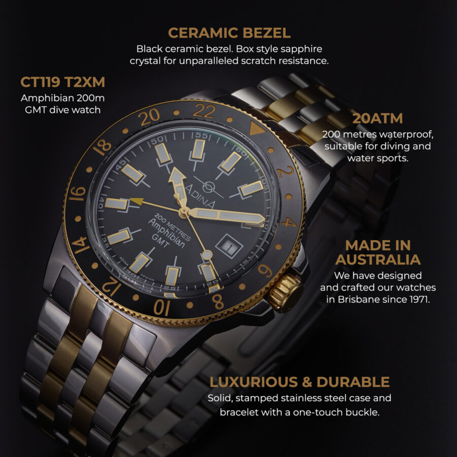 Adina Amphibian GMT Dive Watch CT119 T2XM